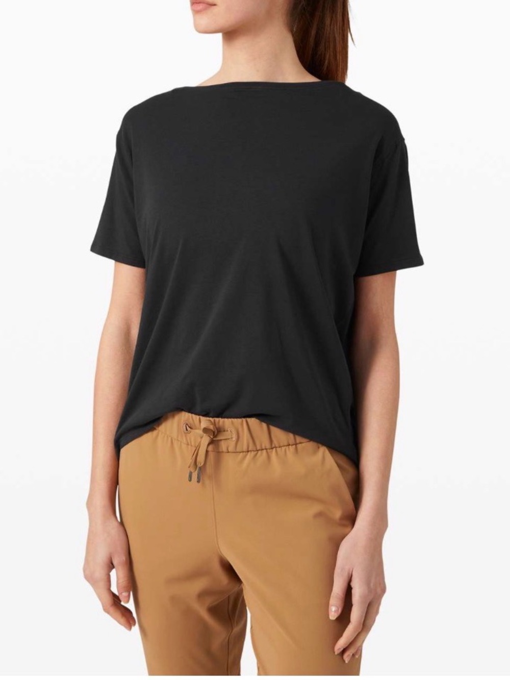 Lululemon Back In Action Organic Cotton T-Shirt -Black